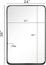 Load image into Gallery viewer, 24x36 Inch Black Bathroom Mirror
