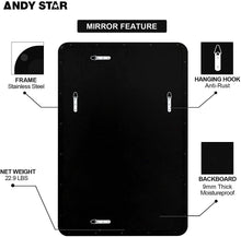 Load image into Gallery viewer, 24x36 Inch Black Bathroom Mirror
